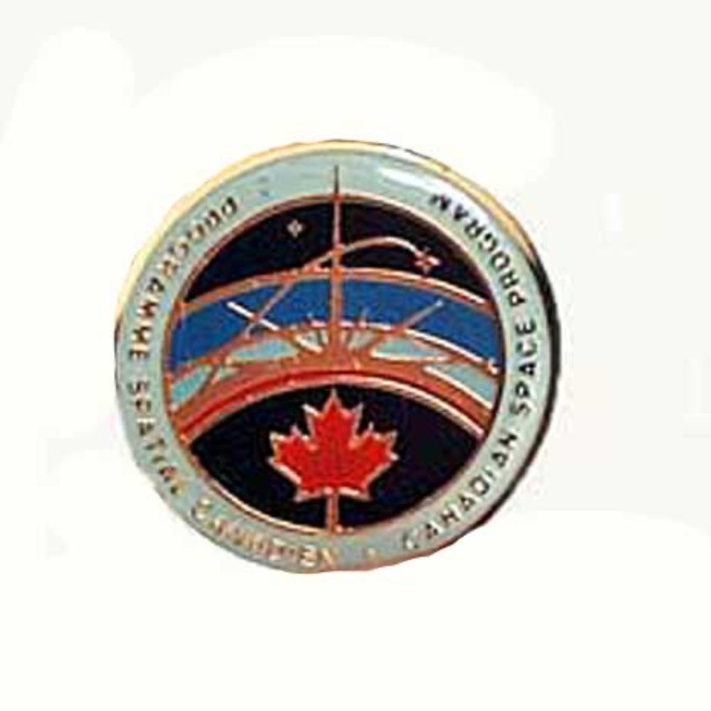 CANADIAN SPACE PROGRAM LAPEL PIN, OFFICIAL FULL COLOUR ENAMELED METAL, NEW